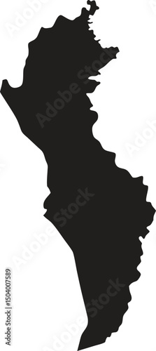 Bahrain black map silhouette vector style with white background