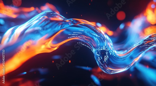 Abstract fluidic swirls in vibrant colours