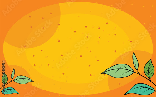 orange backgroud with leaves