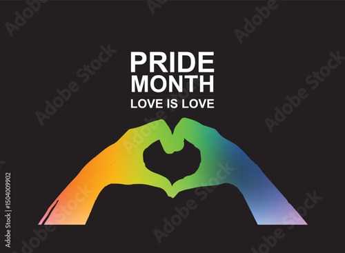  Colorful rainbow brush strokes with “Happy Pride Month” message in bold font. Perfect for LGBTQ+ celebrations, posters, social media, and awareness campaigns.