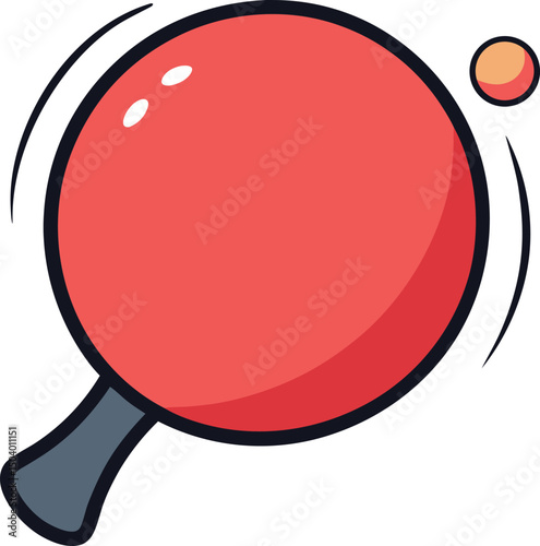 ping pong ball with racket