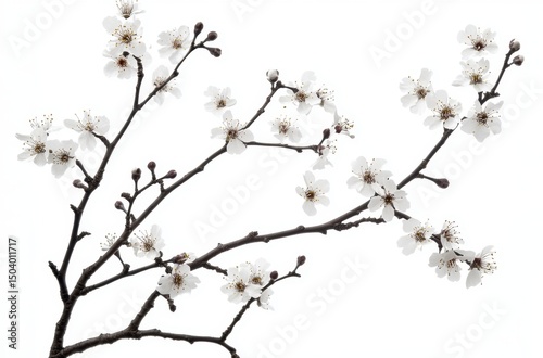 Minimal vector cherry blossom with thin