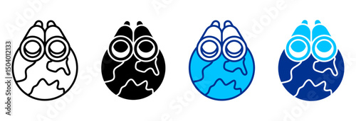 Sightseeing Icon Set Multiple Style Vector Illustration
