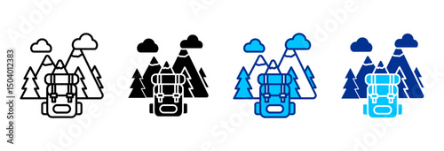 Tourism Icon Set Multiple Style Vector Illustration