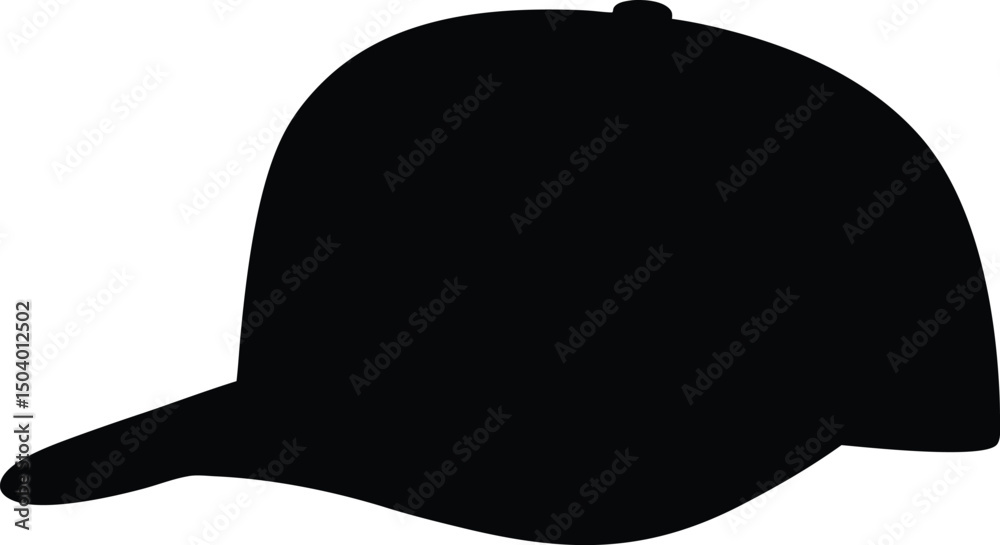 Base ball cap vector icon, Cap silhouette vector Base ball cap vector icon, Cap silhouette vector