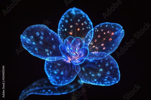 Neon-lit microscopic view of a forget