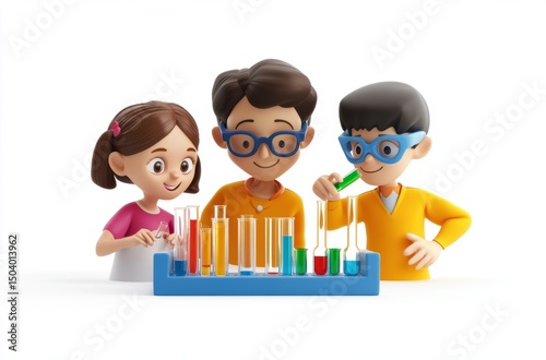 One 3D teacher and two students