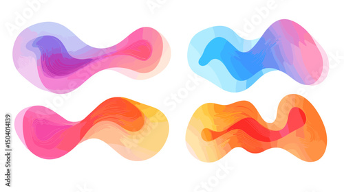 Abstract Colorful Fluid Shapes with Smooth Gradients in Vibrant Artistic Design