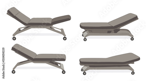 Adjustable Gray Reclining Lounge Chair for Home or Spa with Modern and Minimalist Design