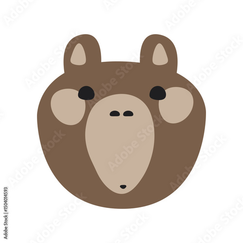 Cute muzzle capybara avatar. Isolated on white background. Universal print for printing, mosaic, puzzles and machine embroidery. Animal full face, funny pictogram. Vector illustration.