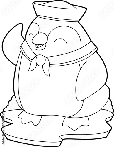 Penguin Sailor Sailor hat Animal Vector Graphic Art Illustration
