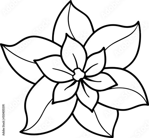 jasmine flower outline coloring book page line art vector illustration