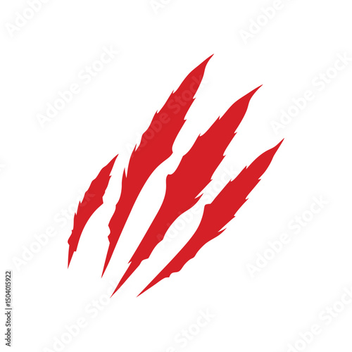 animal claw scratches mark isolated on white background