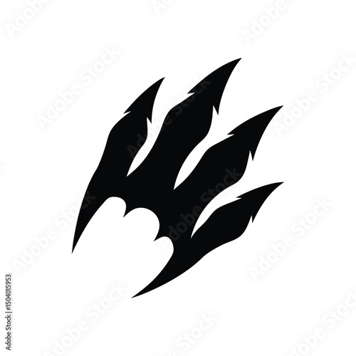 animal claw scratches mark on white background