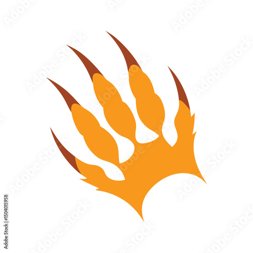 animal claw scratches mark on white background