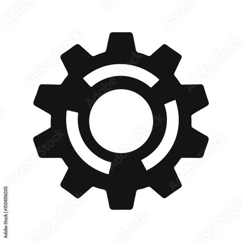 gear setting silhouette icon vector illustration on white background