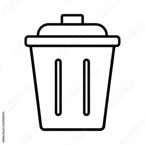 vector trash can outline icon isolated on white background