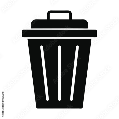 trash bin silhouette icon on white background