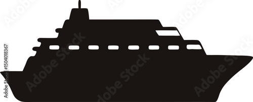 Cruise ship silhouette vector illustration, cruise ship icon