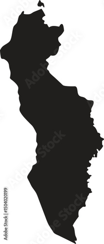 Bahrain black map silhouette vector style with white background