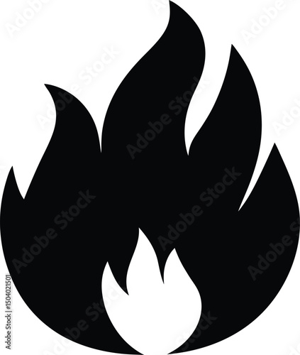 Fire flame Clipart, Fire SVG, Fire Flame Silhouette Vector
