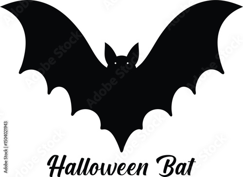 Halloween bat vector, Bat vampire silhouette, Halloween bat icon