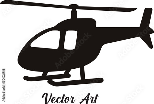 helicopter silhouette vector, copter icon vector illustration