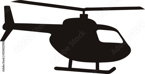 helicopter silhouette vector, copter icon vector illustration