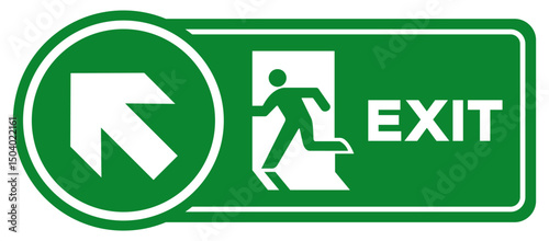Exit Arrow Left Up Symbol Sign, Vector Illustration, Isolate On White Background Label. EPS10
