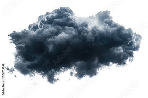 Dark cumulonimbus cloud isolated on transparent background