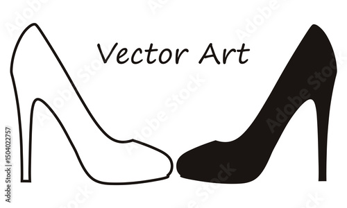 shoe high heel silhouette vector, woman shoe high heel clipart