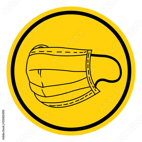Wear Face Mask Symbol Sign, Vector Illustration, Isolate On White Background Label. EPS10