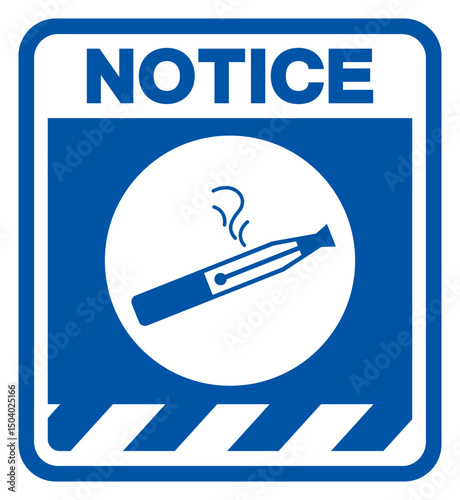 Notice E-Cigarette Area Symbol Sign ,Vector Illustration, Isolate On White Background Label. EPS10