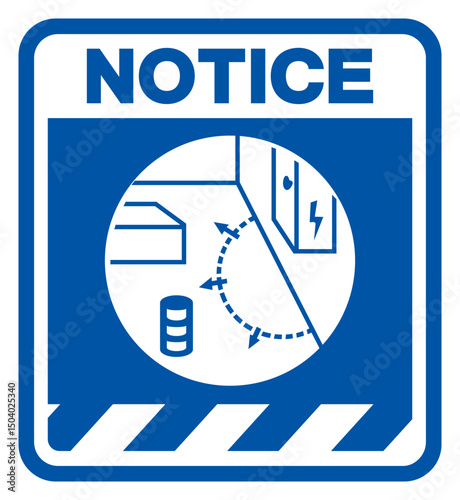 Notice Electrical Panel Keep Clear Symbol Sign,Vector Illustration, Isolated On White Background Label. EPS10