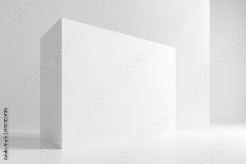Abstract-white-cube-architecture-minimalist-design-background