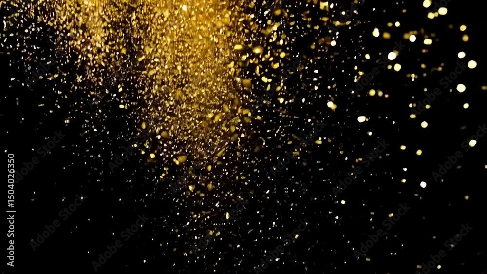 Gold Glitter Explosion on Black