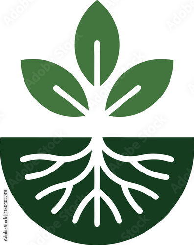 Sustainable Growth A minimalist and symbolic depiction of a flourishing plant