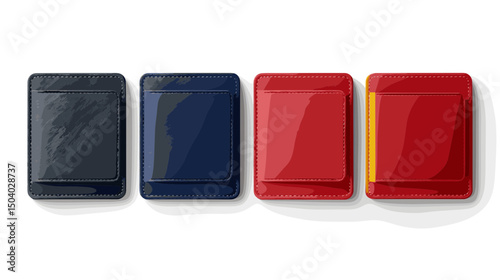 Four Colored Electrical Toggle Switches Black Blue Red and Yellow Isolated on White Featuring Electrical Control and Home Appliance