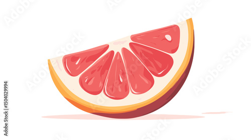 Isolated Pixel Art Slice of Fresh Pink Grapefruit on White Background for Healthy Eating and Refreshment