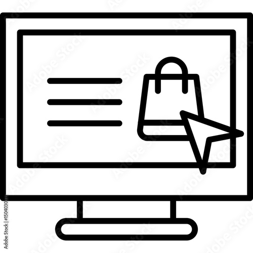 Online Shopping line icon