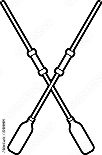 Canoe oar outline vector
