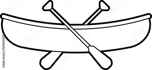 Canoe set outline vector