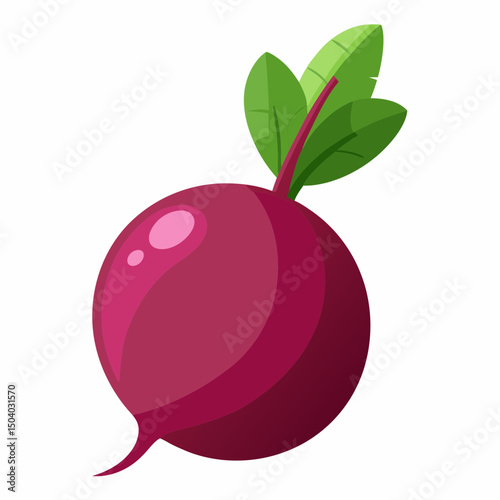 Realistic full-body image of a fresh beet on a white background, ideal for food, nutrition, or botanical design projects.