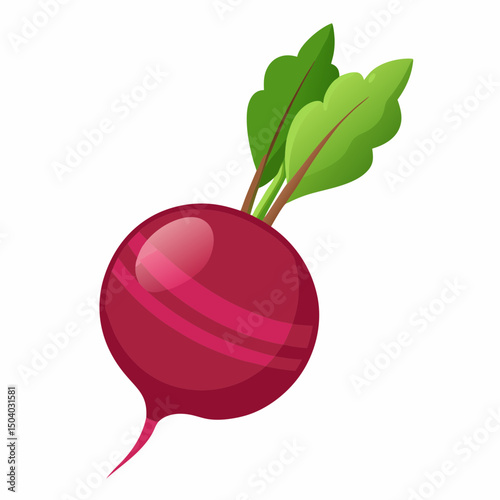 Realistic full-body image of a fresh beet on a white background, ideal for food, nutrition, or botanical design projects.