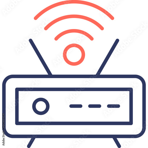 Wifi Router line color icon