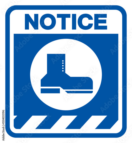 Notice Wear Foot Protection Symbol Sign,Vector Illustration, Isolated On White Background Label.EPS10