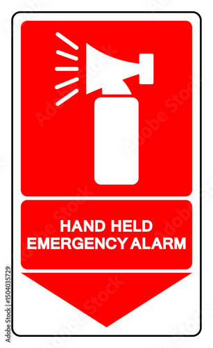Hand Held Emergency Alarm Symbol Sign ,Vector Illustration, Isolate On White Background Label.EPS10