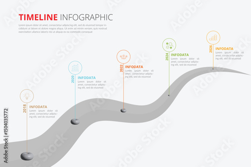 Business road map timeline infographic template with pointers designed for abstract background milestone modern diagram process technology digital marketing data presentation chart Vector illustration