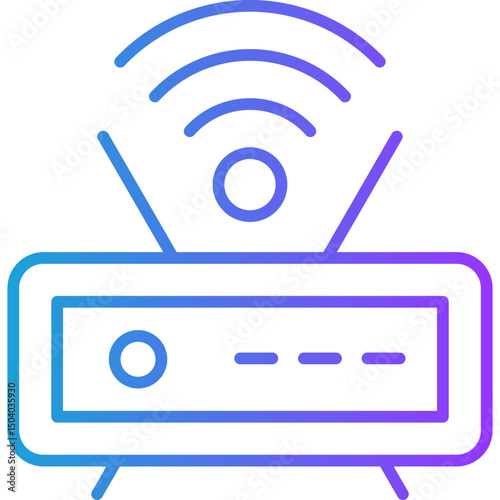 Wifi Router line gradient icon