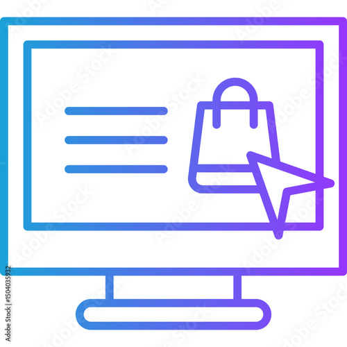 Online Shopping line gradient icon